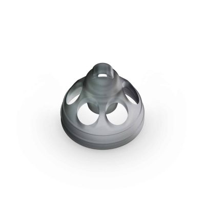 The Open Smokey Dome is a translucent, silicone, dome-shaped object with multiple round openings and a central raised section, displayed against a white background.