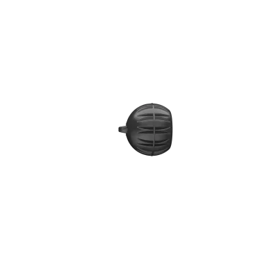 A black, spherical Instant Round Eartip Two-Vent with ridged, ventilated sides and a small handle is shown centered on a plain white background.
