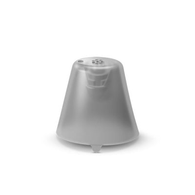 A single Click Sleeve S Closed coffee capsule, silver in color with a conical shape, flat bottom, and small top perforations, is shown from the front against a white background.